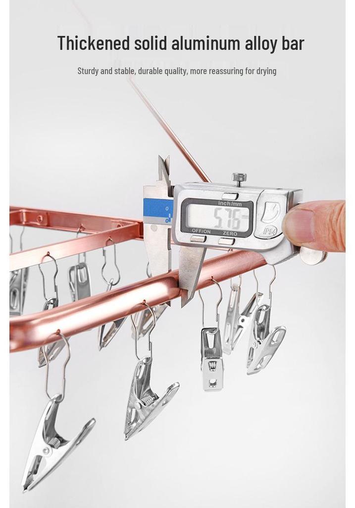 Multi-Clip Aluminum Sock Holder for Drying Clothes, Towels, and Underwear