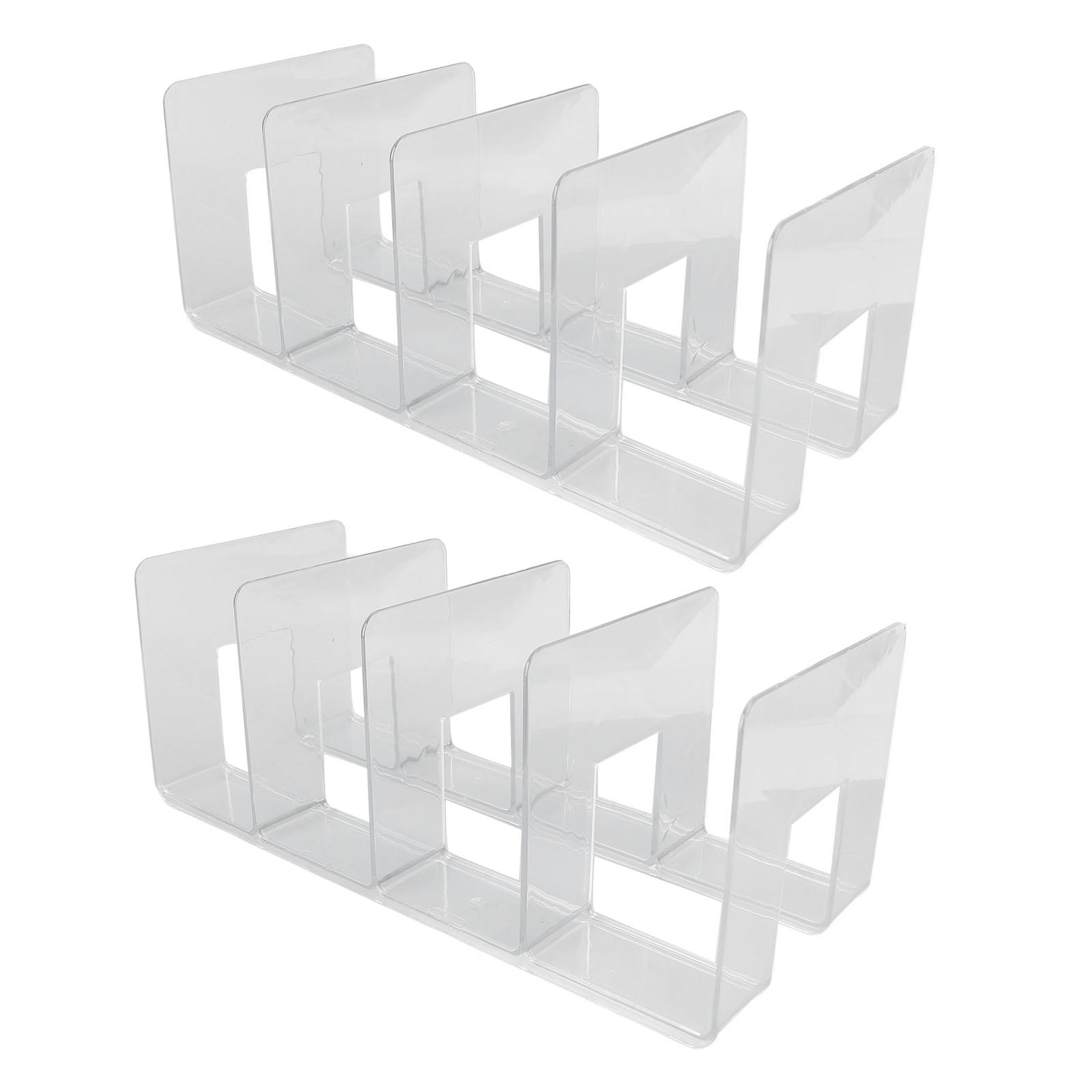 2шт акриловый настольный сортировщик файлов прозрачный 4-секционный настольный органайзер вертикальный офисные принадлежности L 1978₽