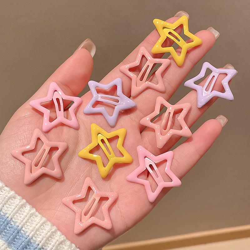 Y2K Dopamine Color Pentagram Small Hair Clip for Women & Kids - Cute Bangs & Side Hair Accessory