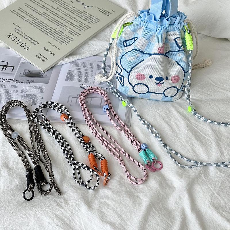 

Adjustable Woven Crossbody Bag Strap with Lanyard and Chain