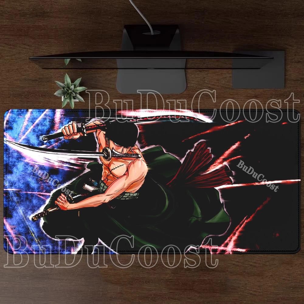 Anime Mouse Pad Roronoa Zoro One Piece Computer HD printing Gaming Mousepad PC Keyboard Carpet Non-Slip Office esports Desk Mat