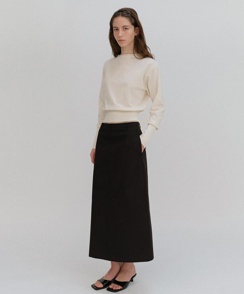 Beiodeu Cotton H-Line Long Skirt_Black