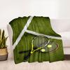 Tennis Rackets and Balls on CourtBlanket Flannel Throw Blanket for Sofa, Bed, Travel, Camping, Office, Couch, Chair, And Bed Gift for Christ