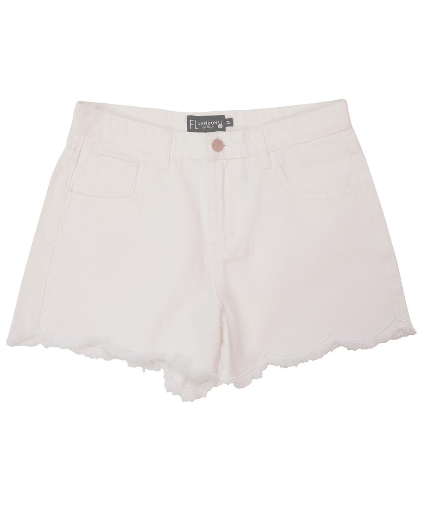 Pipilapin Women'S Flower Line Hem Denim Shorts/Fs0Wdp02F Indigo