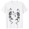Halloween T-shirt for Men  Skeletons Graphic T Shirts Skeletons Partying Dancing Tee Shirts Funny Spooky Shirt Short Sleeve Tops