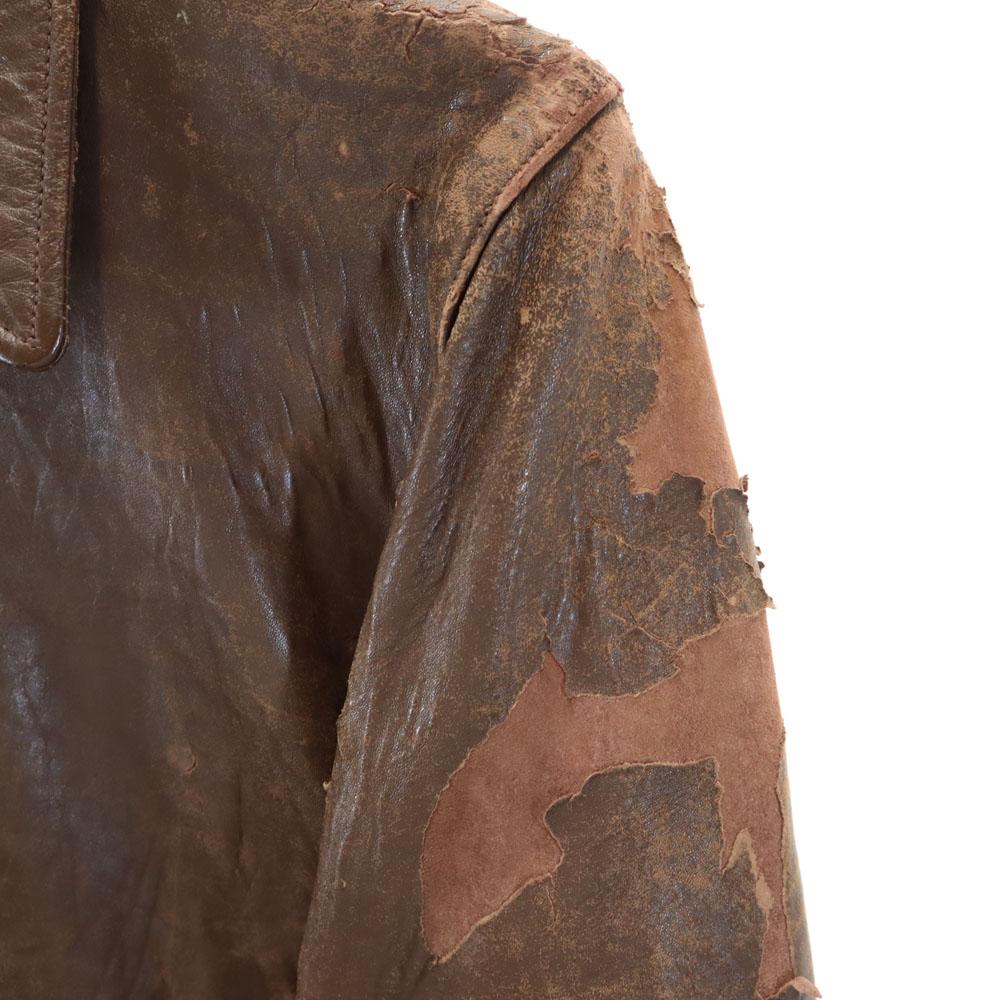 Lawton 40s Vintage U-shape leather jacket 34 Brown TALON ZIP Men's Used