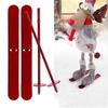 4pcs/set Removable Xmas Santa Sleigh Statue Plastic Christmas Scooter Ornament  Fairy Garden