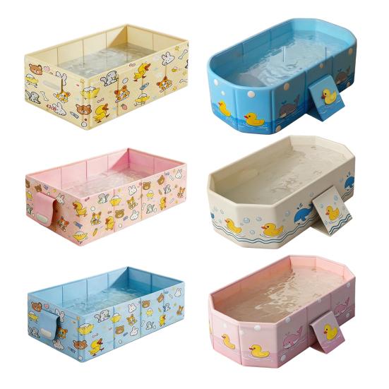 Składana wanienka dla dzieci Solidna wanienka PVC dla niemowląt z podniesionymi bokami Łatwa do czyszczenia Przenośna wanienka na baby shower