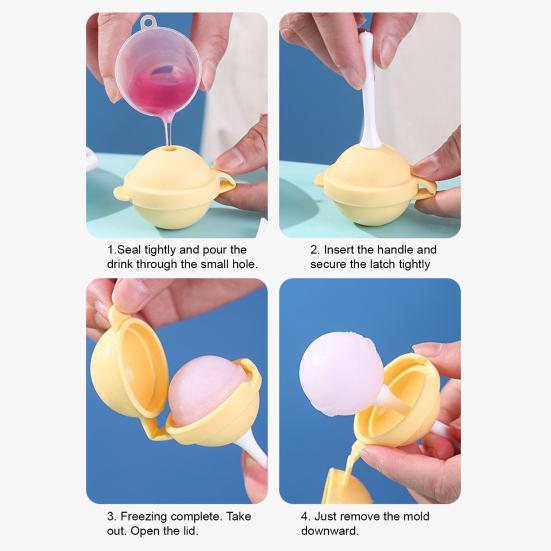 Silicone Lollipop Ice Cream Maker, Homemade Popsicle Molds, DIY Popsicle Maker for Kids, Lollipop Ice Cream Mold, Reusable Popsicle Molds