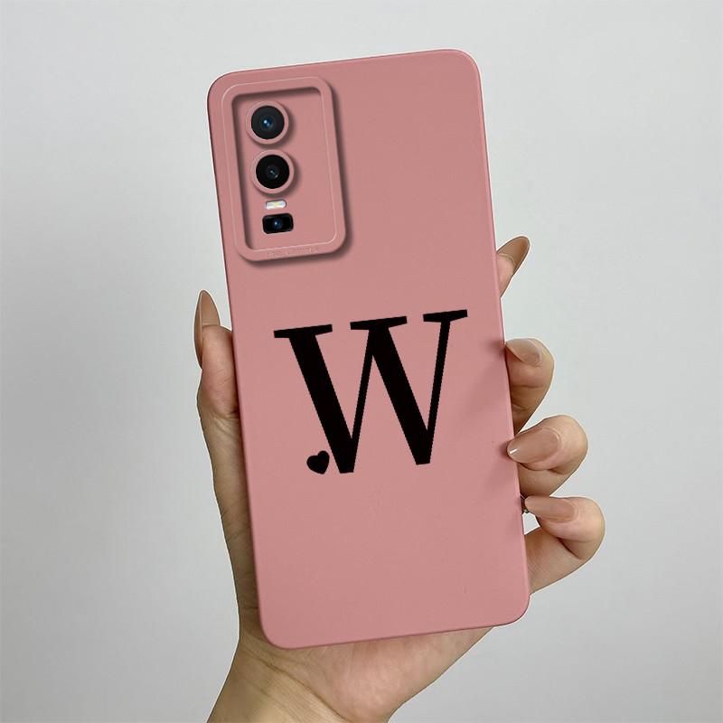 Cover For Vivo Y76 5G Case Love Heart Letters Liquid Soft Silicone Phone Case For Vivo Y76 VivoY76 Y 76 V2124  Back Cover Coque