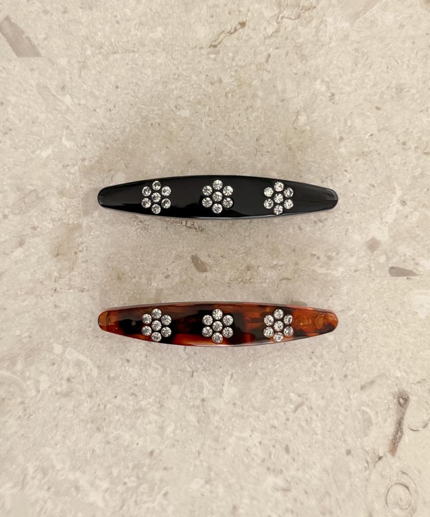 Fantastic Planet Oval Cubic Flower Hair Pin (2Colors)