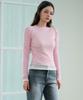 Pluna Studio Mock Neck See-Through Top (Pink)