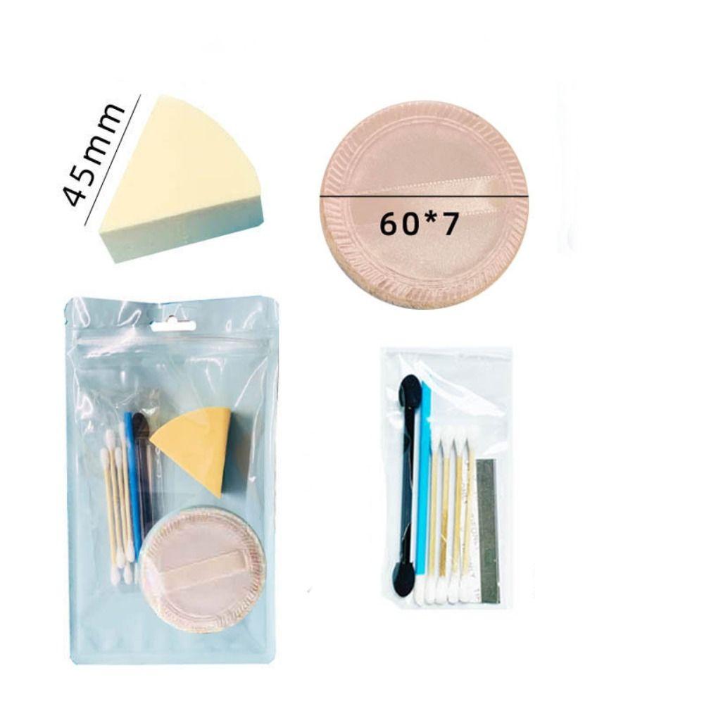 Quick Blending Disposable Makeup Set Soft Dry Wet Use Beauty Tools Makeup Supplies Lip Brushes Powder Puff Kit