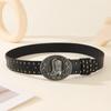 Belt Leather Punk Buckle With High Heel Shoe Design Circular Buckle Decor Rivet
