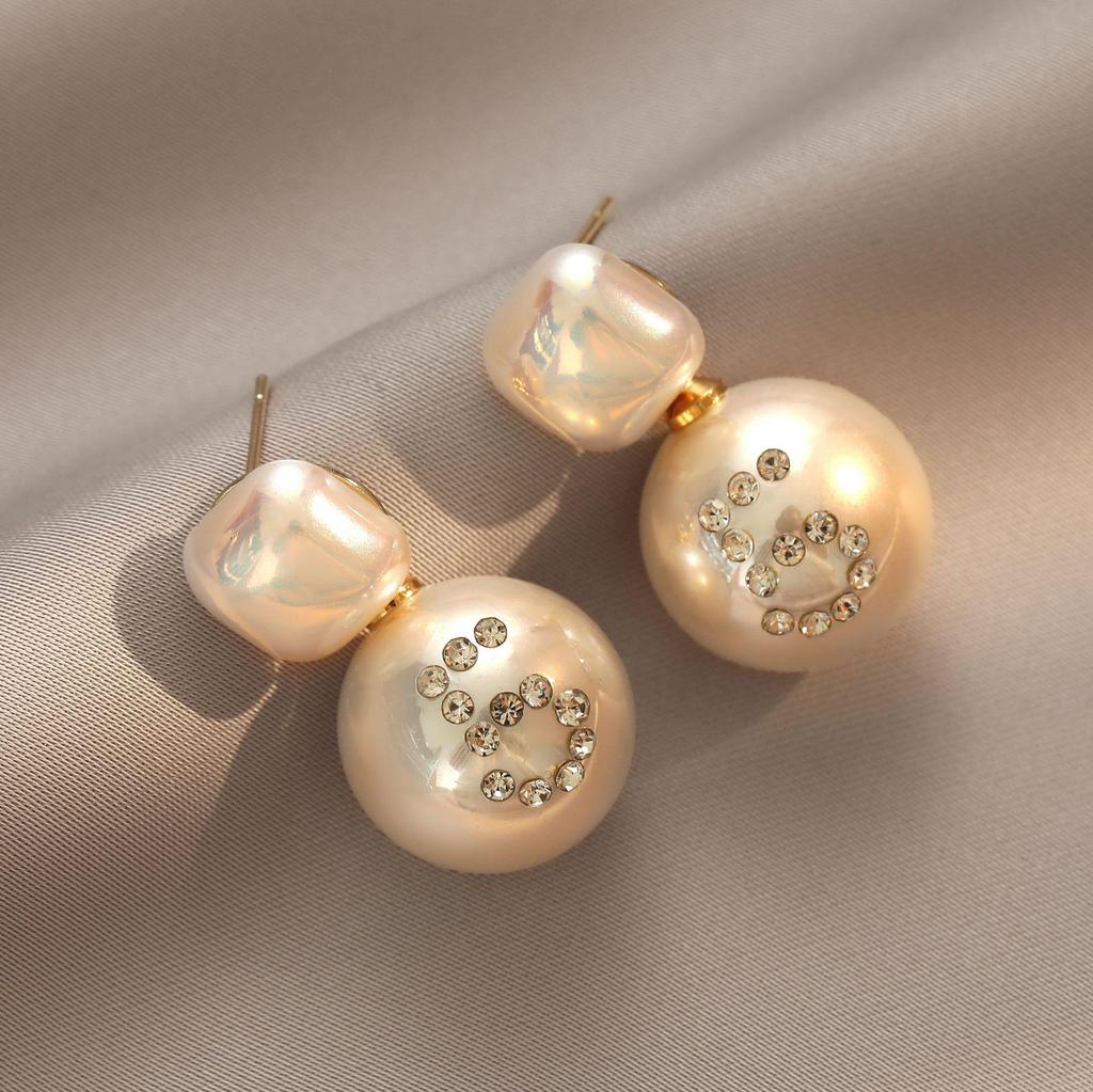 Japanese & Korean Style Pearl Stud Earrings for Women - Trendy S925 Silver Needle Celebrity Niche Design