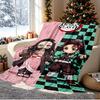 Demon Slayer Pattern Blanket for Home Decoration, Bed, Sofa, Car Travel, Camping, Suitable for All Seasons, Birthday Christmas Gift