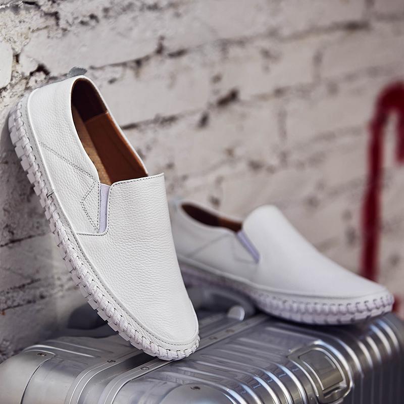 Fashion Brand Male Driving Flats All-match Leather Fashion Casual Shoes Men Comfortable Loafers Man Lightweight Mens Slip On Lazy Shoes