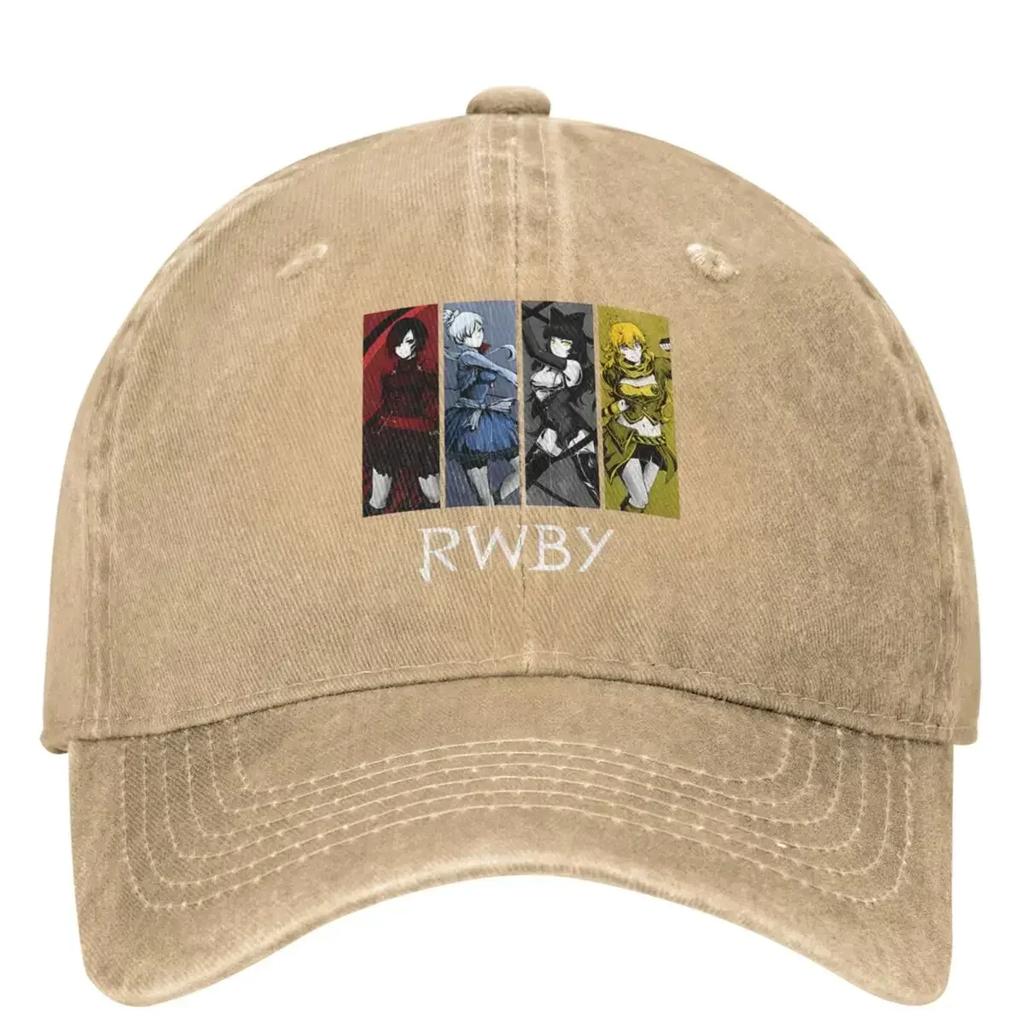 Mode Vier Zeichen RWBYs Anime Baseballkappe Unisex Used Gewaschen Snapback Outdoor Aktivitäten Hüte