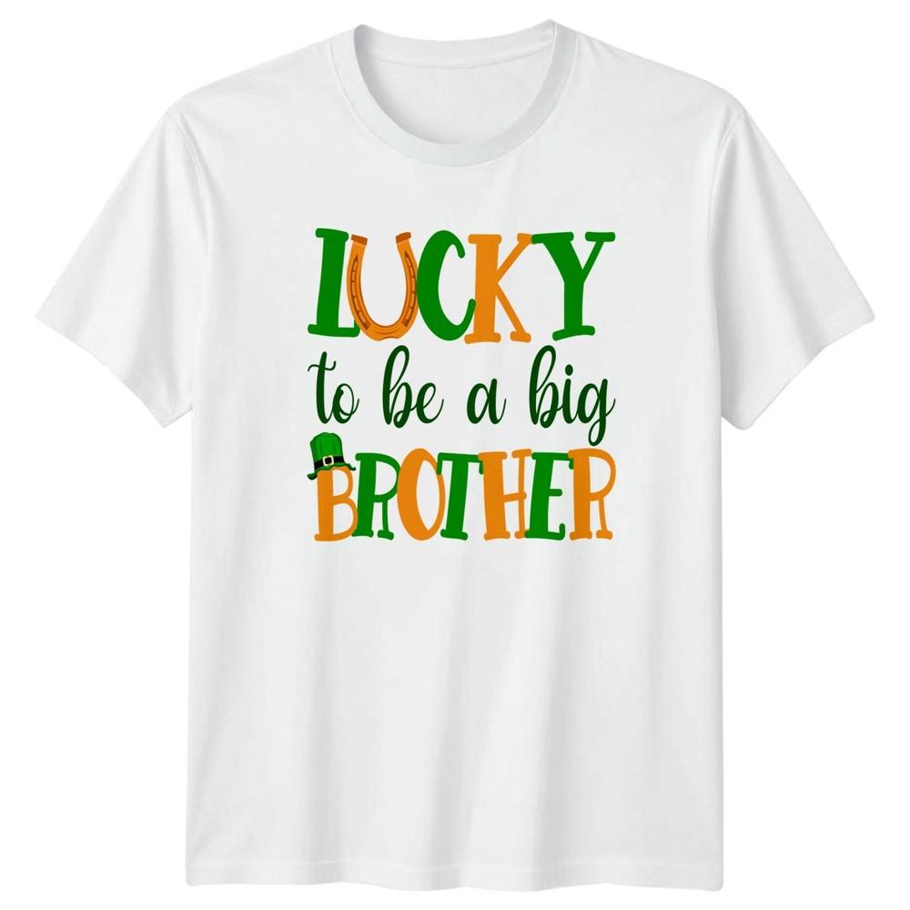 Lucky To Be A Big TShirt St Patricks Day Brother Sibling AnnounceUnisext S
