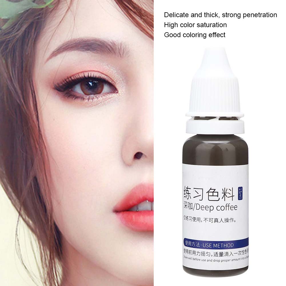 Plant Extract Practice Tattoo Ink Fast Coloring Practice Skin Tattoo Pigment for Beginners 15mlDeep Coffee
