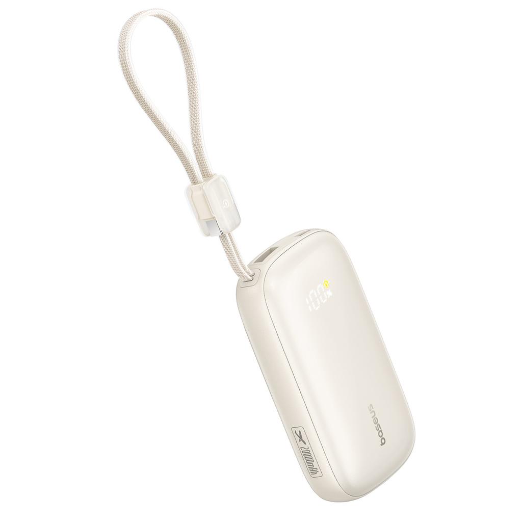 Powerbank 20000mAh 22.5W with display and cable EnerFill FC21 Qpow 3 Ultra - beige