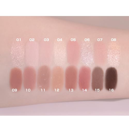 Wakemake Soft Blurring Eye Palette 26, Muted Rose Blurring, Gewinner des Best Cosmetics Awards, 16 Farben, Matt, Glitzer, Koreanische Kosmetik, Alltags-Lidschatten