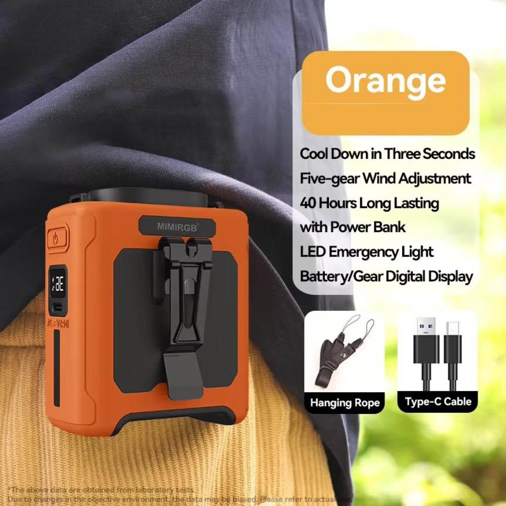 

Світлодіодний ліхтарик Вентилятор для кемпінгу на відкритому повітрі Довгий час роботи акумулятора Охолоджувальні інструменти Вентилятор на пояс Риболовля помаранчевий