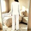 Women's V-Neck Loose Fit Printed Pajama Set Two Piece Sleepwear for Casual