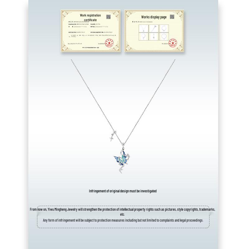 Butterfly and Snake Necklace: Luxury Autumn/Winter Sweater Chain with Elegant Pendant