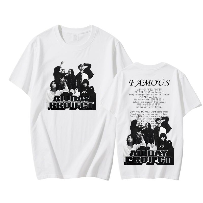 ALLDAY PROJECT Potiskové tričko Hip Hop O-výstřih Tričko Gotické Vysoce kvalitní Tričko Krátký rukáv Oblečení Bavlna Topy