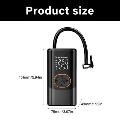 Fast Electric Air Inflator Compressor Pump For Car Bicycles Tires Wireless Charging Auto Stop And Emergency LED Light