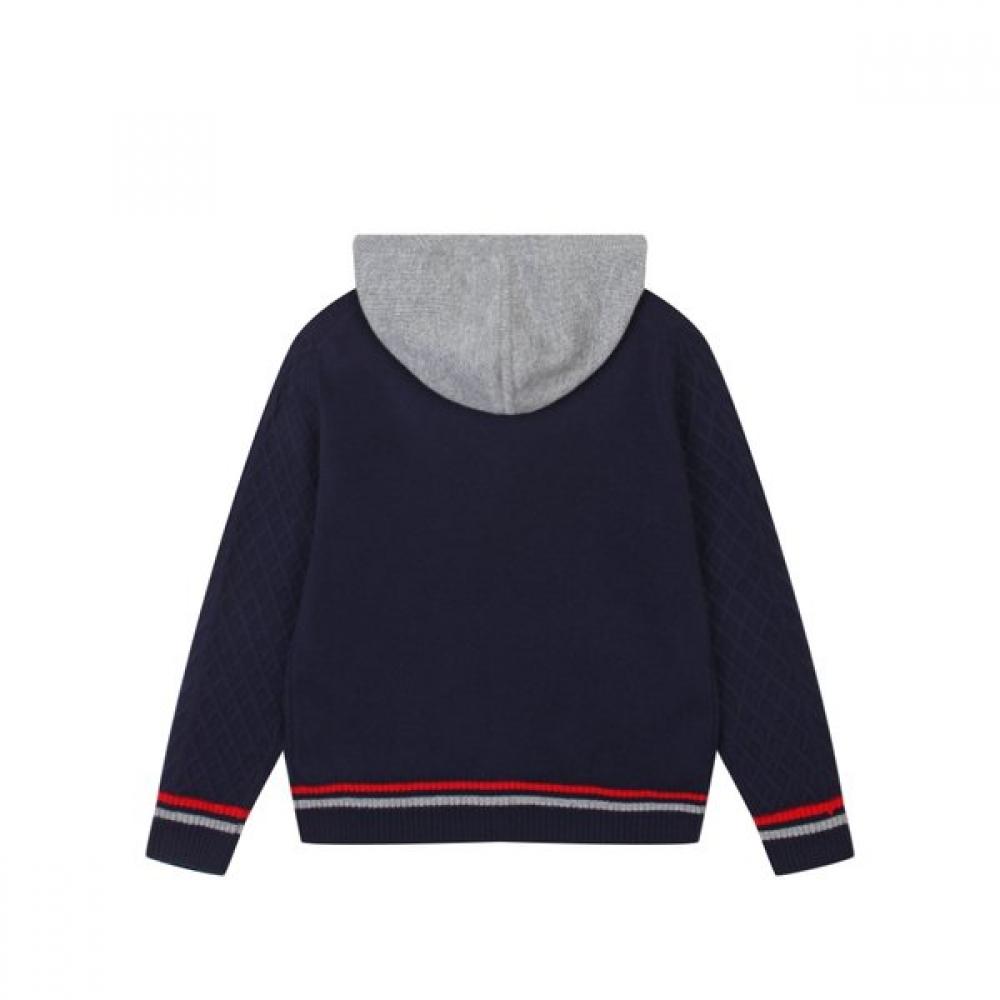 Onoff Men S caShmere Windproof Hooded Cardigan Of2802gb Navy 50