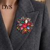 Alloy Clothing Pin Retro Rhinestone Flower Brooch for Women, Vintage Floral Lapel Oxidation Resistant Pin, Jewelry Accessory Wedding Party Prom Women