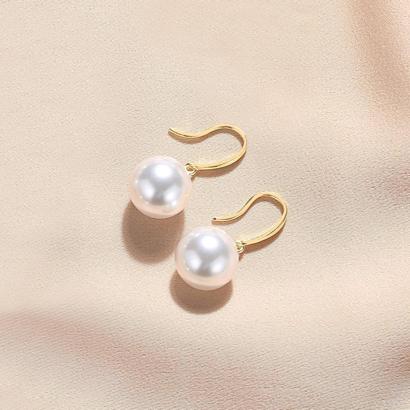 S925 Sterling Silver Large Pearl Dangle Earrings for Women - 2024 Niche Design Ear Hooks, High-End Temperament Jewelry.