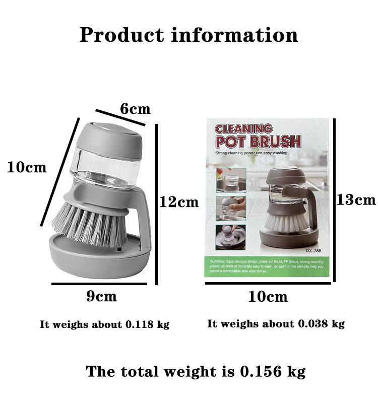 Dish Brush with Soap Dispenser, Multi-functional Kitchen Cleaning Brush with Base