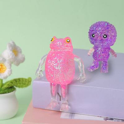 Cartoon Shape Squeeze Toy Soft Elastic Decompression Toy with TPR Soft Gel Sequin Filling Toy Cute Stress Relief Toy for Kids And Adults