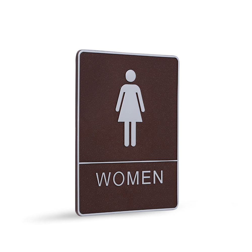 Plate Bathroom Restroom Loo Imitation Leather Toilet Signs Stickers Man&Woman Marker WC Door Plaque