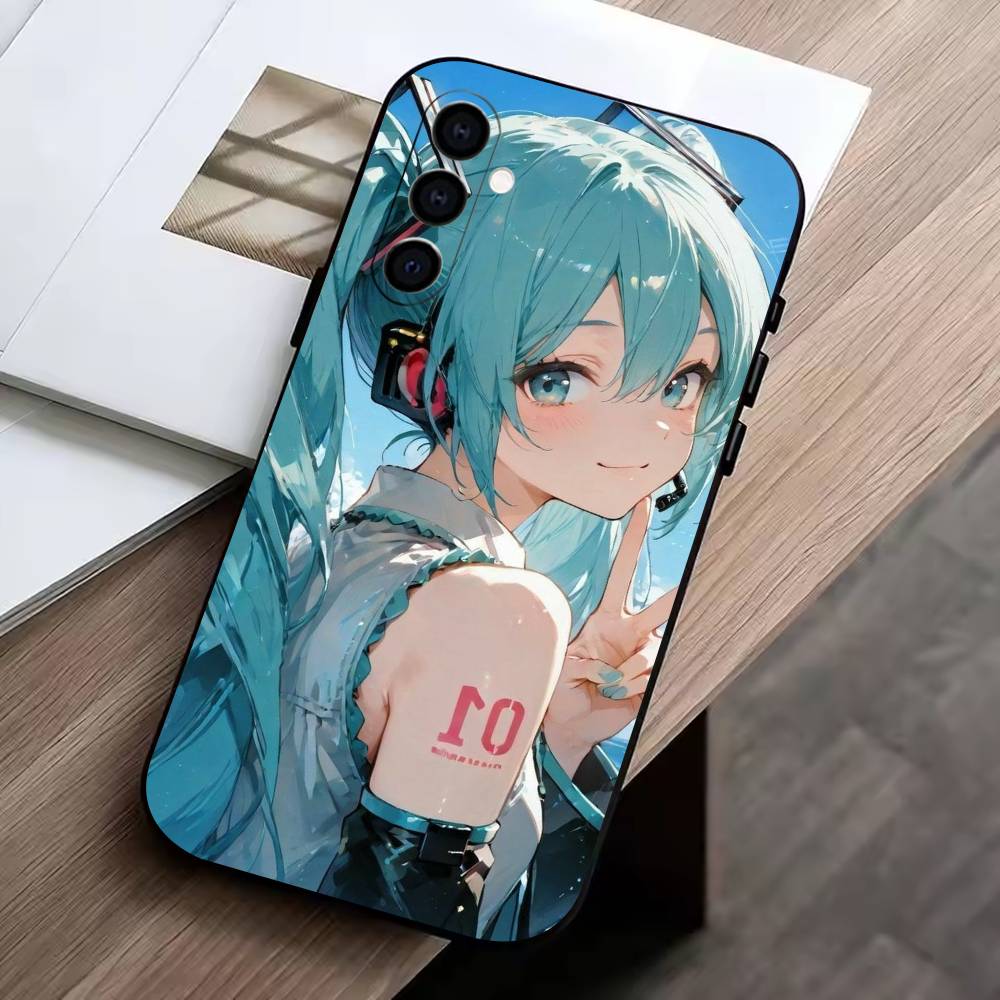 AM-Anime MIKU  Phone Case Black Silicone Soft For Samsung Galaxy A73,A72,A71,A70,A53,A52,A51