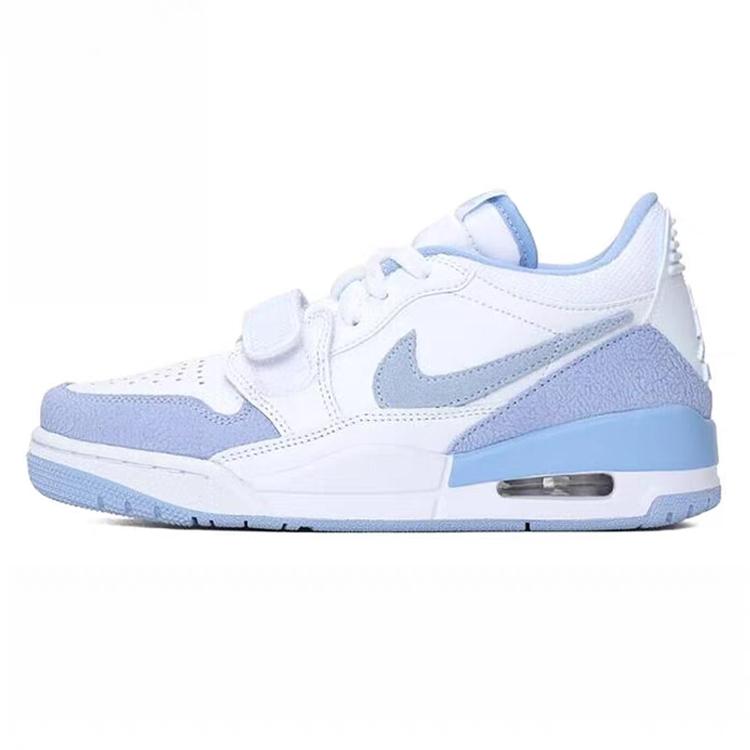 Jordan Legacy 312 Abrasion Resistant Slip Resistant Low Top Vintage Basketball Shoes Women's White Blue FQ7827-104(Team181-)