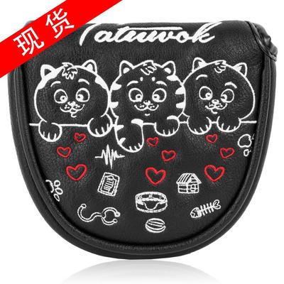 New PU Golf Putter Head Cover - Cartoon Cat Design