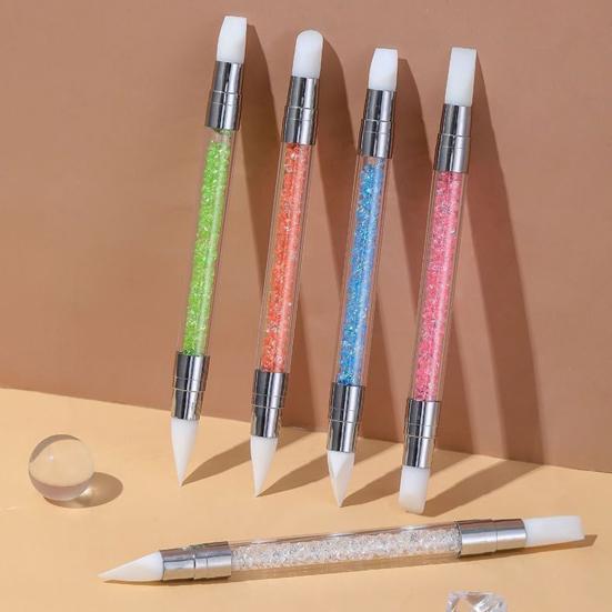 5Pcs/Set Double-Ended Nail Art Pen Professional Silicone Tip Nail Design Pen Nail Women Girls DIY Manicure Art Dotting Painting Tools