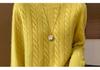 Women's 100% Cashmere Ribbed Sweater - Thick, Loose, Solid Color Pullover for Autumn and Winter