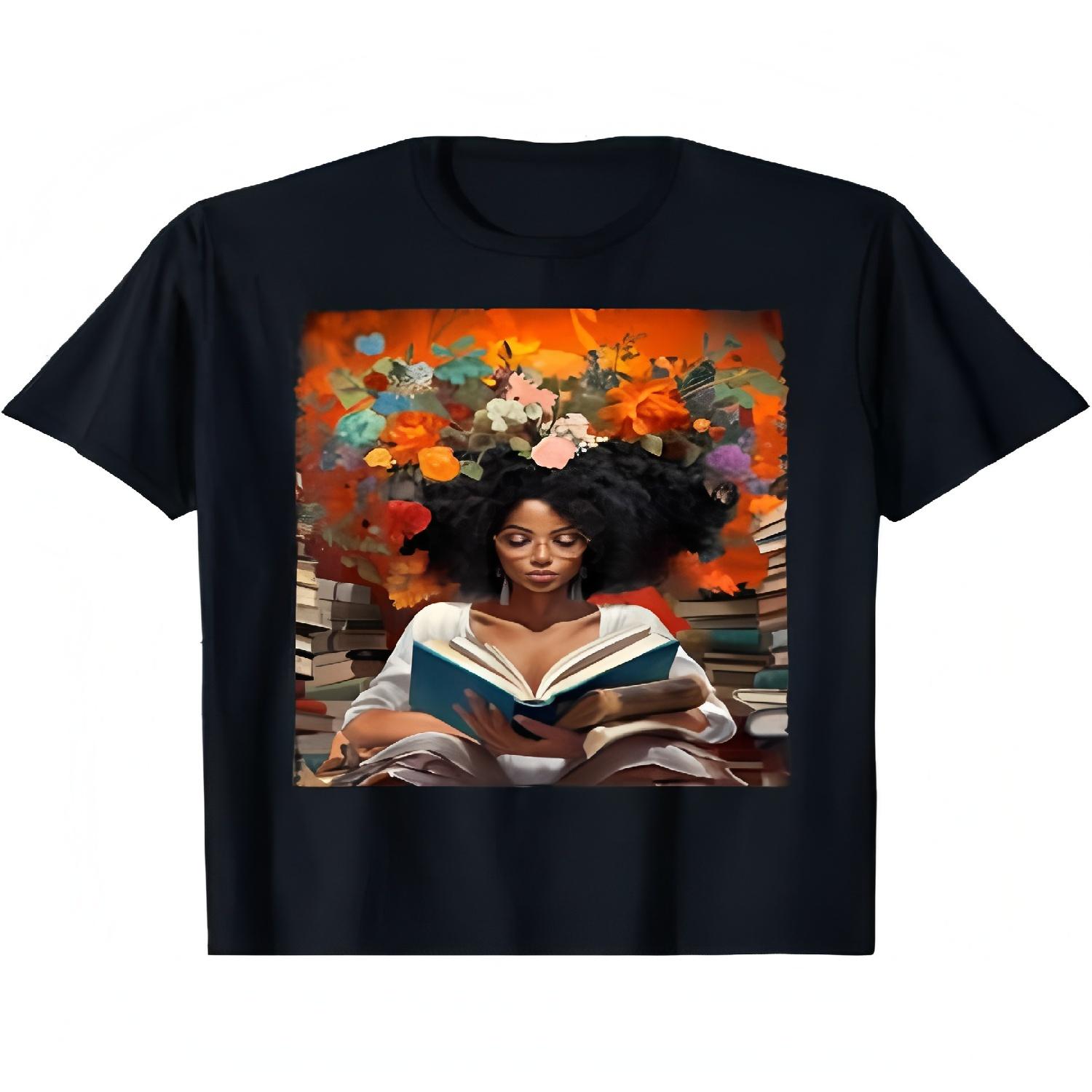 История Образованный Чтение Книга Королева Афро Женская Футболка S