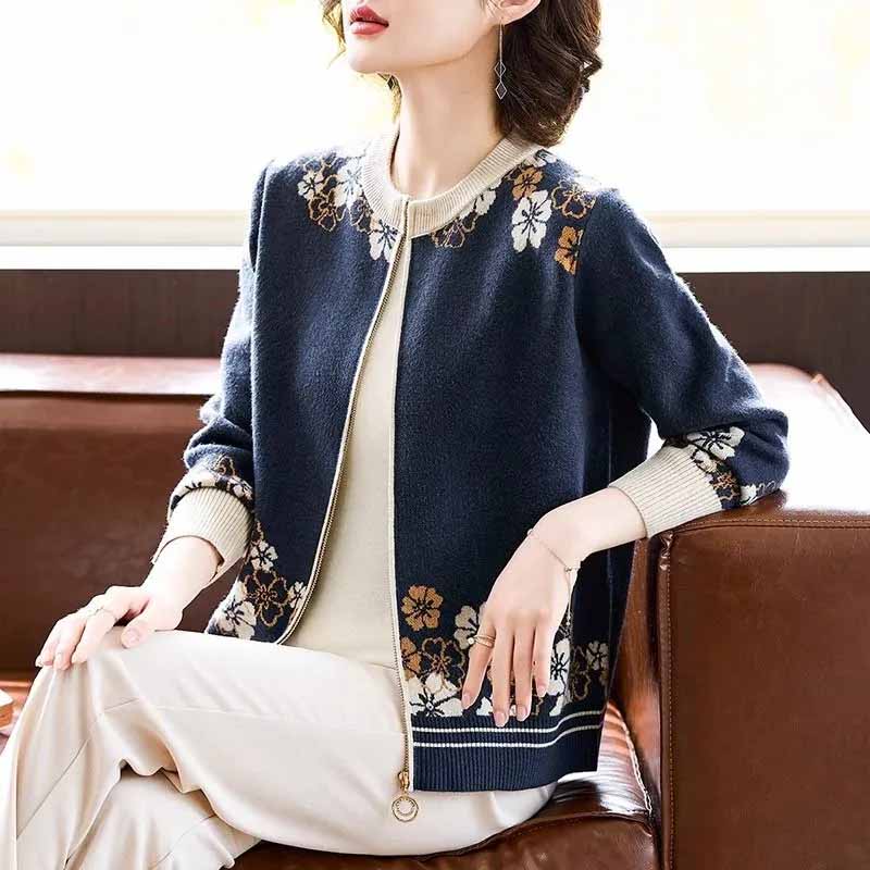 Coat for Women Autumn Winter Thickened Casual Double Layer Zipper Vintage Cardigan Jacket