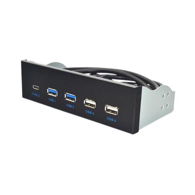 USB 3.1 Front Panel for Desktop 5.25" ROM Drive Bay USB3.0/3.1 19Pin To 1PC USB TypeC + 2xUSB3.0 + 2PC USB2.0 Hubs