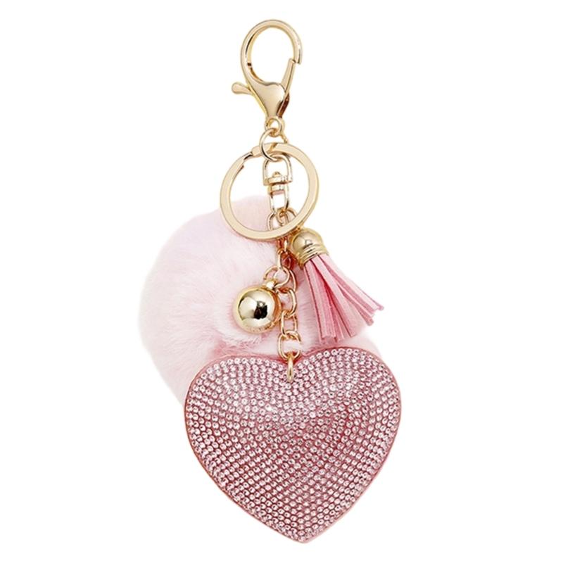 Elegant Heart Shaped Keychain With Rhinestones And Tassels For Bags And Keys Sturdy Zinc Alloy Design Key Pendant