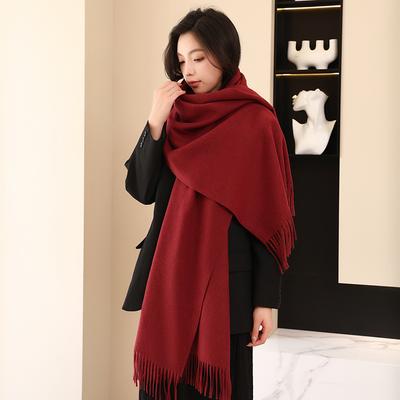Écharpe en Laine et Cachemire pour Femme Hiver Haute Qualité Nouveau Châle pour Homme Écharpe Polyvalente Coréenne Couleur Unie