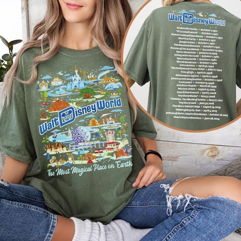 Two Sided Celebrate All Four Parks Walt Disney World 1971 Florida Shirt Reprint Unisex T-Shirt XXXL