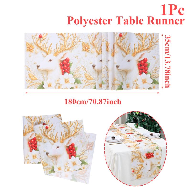 Christmas Table Runner Christmas Party Decoration 2025 Xmas Santa Claus Snowman Table Runner Navidad Natal New Year Gift 2026
