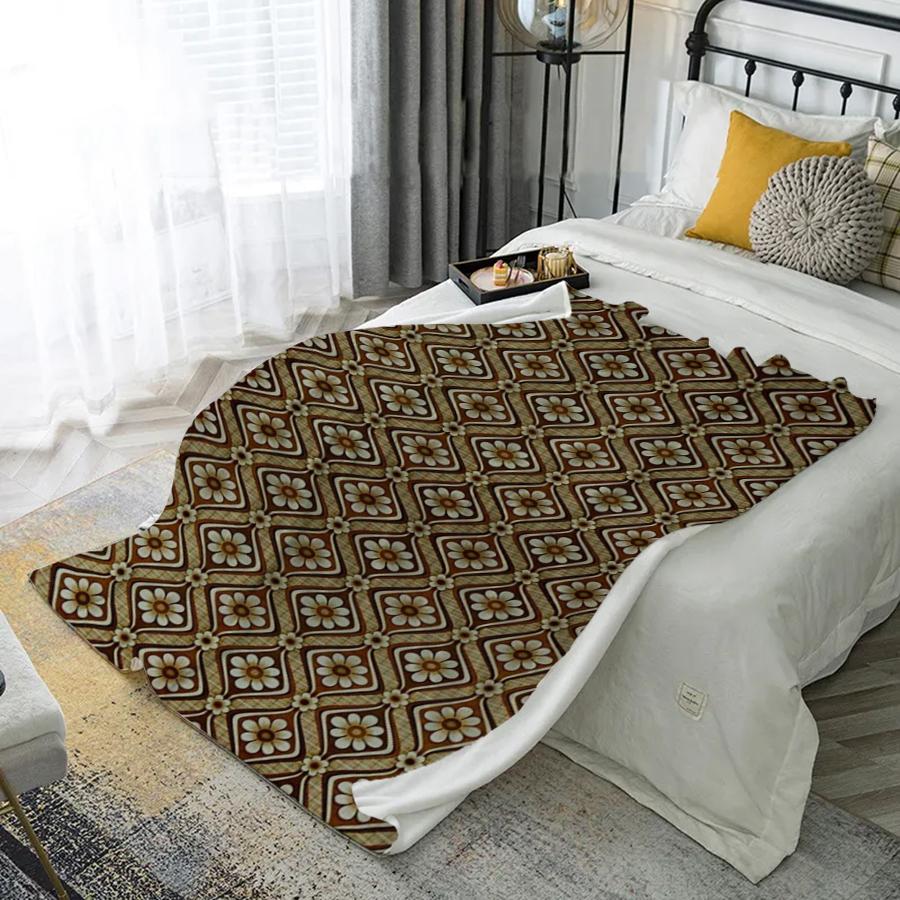 Vintage Floral Pattern Microfiber Flannel Cover Blanket Bedroom Living Room Sofa Soft And Comfortable Home Decoration